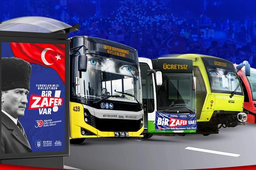Bursa’da toplu ulaşıma ‘Zafer’ desteği