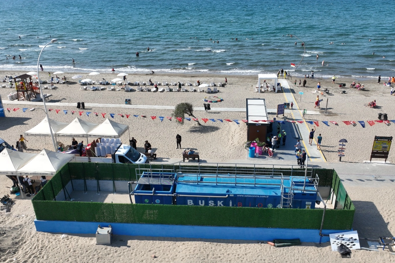 Mudanya’da mavi bayraklı sahile çifte koruma! Bayraklı plaja paket arıtma