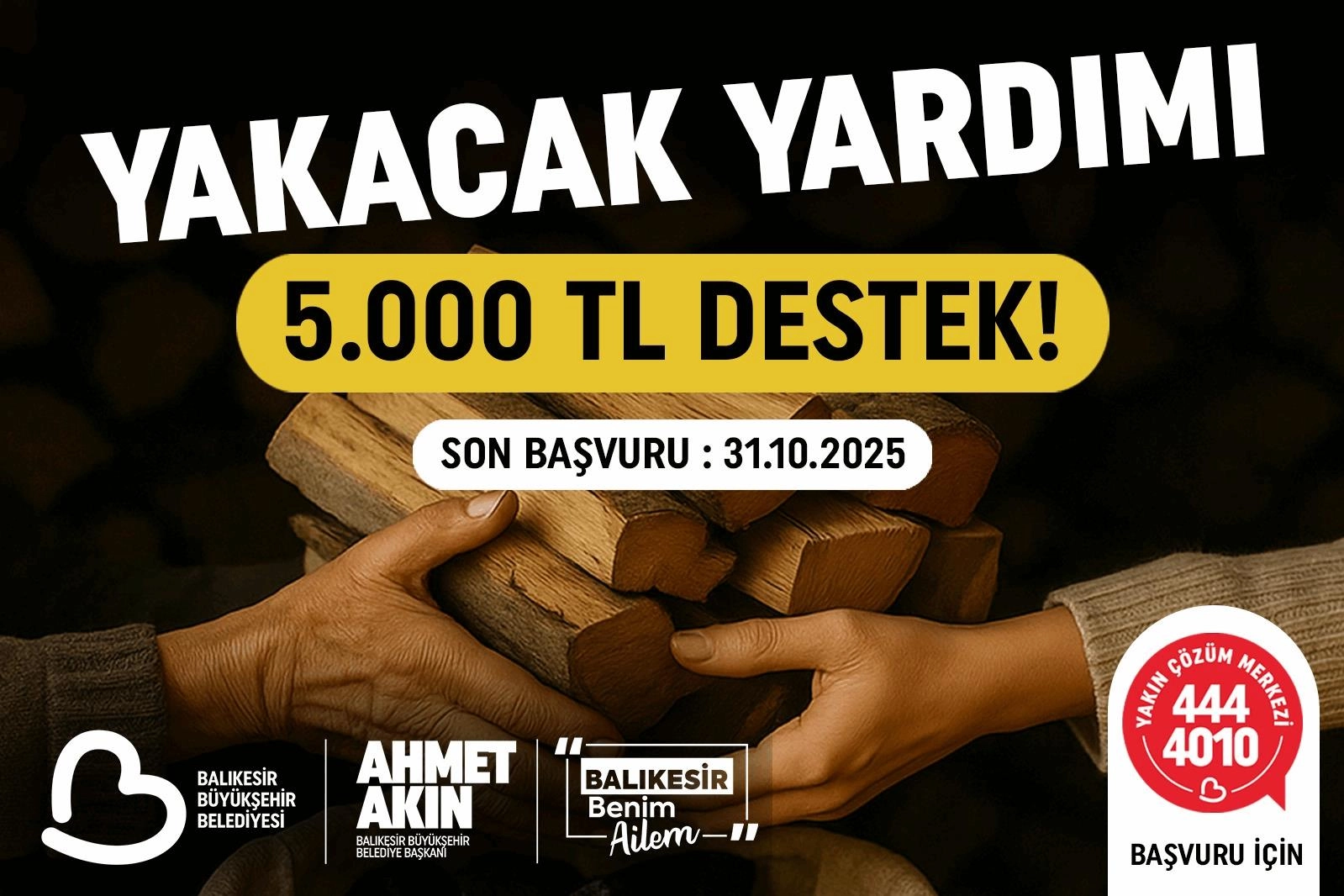 Balıkesir Büyükşehir’den ‘yakacak’ yardımı